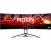 AOC Agon 493UCX2 - Monitor Gaming curvo DQHD da 49 pollici, 165 Hz, 1 ms, HDR400, FreeSync Premium Pro (5120x1440, HDMI, DisplayPort, USB-C, hub USB) Nero/Rosso