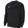 Nike Park Fleece Crew Felpa Giroc Felpata Nero Logo Bianco Uomo