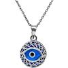 MYSTIC JEWELS By Dalia - Collana Contro Il malocchio, in Vetro e Argento Sterling 925, con Occhio di Turco in filigrana (Rotondo)
