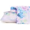 JSD Purple Hydrangea Floral Sheet Set Queen Size, 4 pezzi stampati in microfibra lenzuola con tasca profonda
