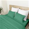 Ruggeri Set Lenzuola 4 pezzi Completo Letto Matrimoniale, Cotone, Verde | 1 lenzuolo sopra 250x290 cm, 1 lenzuolo con angoli 170x200 cm alto 25 cm e 2 federe 50x80 cm con chiusura a sacco di 20 cm