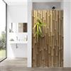 hipaopao Bamboo 3D Printed Outdoor Stall Shower Curtain Zen Japanese Nature Fabric Shower Curtains Sets Bathroom Decor with Hooks Waterproof Washable 36 x 72 inches Brown Green