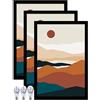ijuerybai Black 8x12 Picture Frame Set of 3, High Transparent Frame for 8 By 12 Photo Collage Canvas Poster Size Wall Mount and Tabletop Horizontally Vertically (Black, 8 x 12 inches)