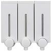 Croydex Slimline - Dispenser di sapone triplo - Capacità 450 ml in ogni dispenser, facile ricarica, dispenser di sapone a parete per bagno, design semplice da avvitare a parete, bianco, tutti i