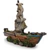 Amtra Deko Barca su Rocce - Decorazione in Resina atossica per Acquari, Accessorio Ornamentale subacqueo, Decorativo rifugio nascondiglio, Dipinto a Mano, Dimensione 20 * 27 * 7 cm