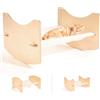 Tufetto Letto per Gatti, Cuccia per Gatti, Rialzata e Comoda, Robusta Struttura in Legno, Adatta a animali adulti e Cuccioli. Cuscino in Lino Lavabile e Traspirante. Per Esterno e Interno, Misure 45 x 37 cm