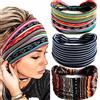 Zoestar, fascia per capelli stile boho, stile vintage con nodo a turbante a righe larghe e nere, da yoga, alla moda, per donne e ragazze (confezione da 3) (A)