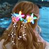 Zoestar Fermagli per capelli a forma di stella marina, con luci a LED, con conchiglia, con nappa, accessori per capelli da spiaggia da donna (confezione da 2) (stile 1, taglia unica)