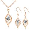 Deyanse Set di gioielli da donna, in argento Sterling 925, con ali d'angelo, con ciondolo a forma di ala da 45 + 5 cm, set di 2 collane e orecchini pendenti con zirconi cubici, Pietra, Zircone