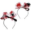 gh Cerchietto Capelli HALLOWEEN Insanguinati, 2 pezzi Coppia Cerchietto Halloween, Ascia, Forbici, Accessori Capelli Halloween Sangue, Donna Ragazza Bambina, Travestimento