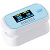 HoMedics Saturimetro da Dito, Misura Saturazione di Ossigeno, Frequenza del Polso, Indice di Perfusione e la Barra delle Pulsazioni, Ampio Display OLED Bicolore di Facile Lettura, Batterie Incluse