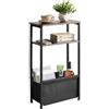 Aibiju 3 Ripiani Tavolino Stretto, Tavolino Da Divano per Piccoli Spazi 40x20x66cm, Comodino Moderno Per Soggiorno Camera Balcone Cucina, Grigio Scuro YD-ST002G