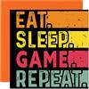 Stuff4 Biglietto di compleanno divertente lei o lui con scritta Eat Sleep Game Repeat videogiochi amanti dei videogiochi 145mm biglietti di auguri di compleanno tutte le