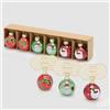 EDG Enzo De Gasperi Addobbo Segnaposto Palla Babbo Natale Vetro Ass. D 4 Cm Cf 6 Pz Verde Rosso