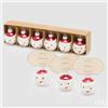 EDG Enzo De Gasperi Addobbo Segnaposto Palla Uomoneve di Natale Vetro Ass. D 4 Cm Cf 6 Pz Bianco Rosso