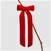 EDG Enzo De Gasperi Decoro Fiocco di Natale con Clip H 30 Cm L 13 Cm Velluto Rosso