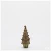 EDG Enzo De Gasperi Decoro Decoglitter Pino di Natale Cono H 22,5 Cm D 9 Cm Poliresina Verde Rosso