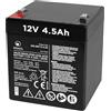 Atlantis batteria piombo 12v 4,5 ah ermetica (VRLA), adatta per UPS Gruppi di Continuità, Videosorveglianza, Sistemi di allarme, mobilità elettrica, giocattoli, attacc faston F2 6,3mm, A03-BAT12-4.5A