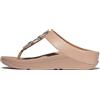 Fitflop Fino - Sandali infradito in pelle con cordino e cristallo, Beige classico, 43 EU