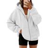 Trendy Queen Felpe con Cappuccio da Donna con Zip Felpe Oversize Abiti alla Moda Autunnali Giacche Casual Vestiti Invernali, Grigio, X-Large