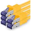1aTTack.de 5x 3.0m CAT7 Cavo di rete RJ45 10 Gigabit SFTP PIMF - Giallo | Cavo patch Ethernet, rame, 10 Gb/s, LAN, DSL, switch, modem, router, patch panel, CAT7, CAT6, CAT5