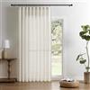 Joydeco Tende filtranti per la luce, lunghezza 228 cm, per camera da letto, tende in lino lunghe 228 cm, 1 pannello per soggiorno, tende semitrasparenti bianche lunghe 228 cm con tasche per asta