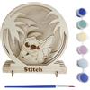 CERDÁ LIFE'S LITTLE MOMENTS Stitch - Statuine colorate in legno - Set di statuette per bambini da dipingere con stitch, realizzate in legno naturale per attività artistiche, artigianato e decorazione creativa