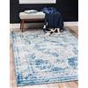Unique Loom Tappeto tradizionale vintage della collezione Sofia, decorazione per la casa di ispirazione francese (2,8 m x 30,5 m, rettangolare, blu/azzurro)