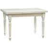 Biscottini Tavolo Allungabile In Legno Massello Di Tiglio - Stile Country - Stile Shabby - Struttura e piano bianca anticata L 120 x PR 80 x H 80 cm