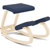 Varier Variable Balans Sedia Ergonomica Legno Naturale/Blu Movimento Naturale Postura Ufficio Casa Studio 10 Anni Garanzia Qualita