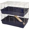 Kerbl Gabbia per Piccoli Animali Maxi Baldo Twin, blu scuro, 100x53x86 cm, gabbia per animali, gabbia per conigli, gabbia per criceti, plastica, piccoli animali, conigli, criceti