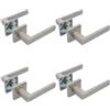 Amig - Confezione da 4 maniglie per porte interne - Modello SUKI - 54 x 54 mm - perno quadrato 8 mm - Design elegante e semplice - Acciaio inossidabile opaco