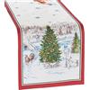 Threadmade Elrene Santa's Snowy Sleighride - Runner da tavola in tessuto, poliestere, multicolore, 177,8 x 33 cm (set da 1)