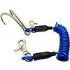 Scuba Choice Scuba-Choice Unisex Scjl-312 Diving Stainless Steel Reef Double Hook with Spiral Coil Lanyard, Black, One Size
