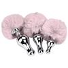 BONDAGERIE® Coda coniglio anale Rosa con plug corto, Taglia M
