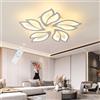 DELIPOP LED Plafoniera Moderna, 45W Dimmerabile Lampada da Soffitto a Fiore, Lampadario LED con Telecomando per Camera da Letto Soggiorno Cucina, Bianco