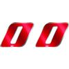 4R Quattroerre.it Numero Gara 0 Anodizzato, Rosso, 100 x 130 mm (Confezione da 2)
