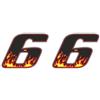 4R Quattroerre.it 13196 Numero Racing 6 Fiamme, Piccolo 65 x 85 mm (Confezione da 2)
