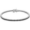 t♀d♂ jewels Bracciale Tennis in Argento 925 2mm Rodiato con Zirconi Neri Taglio Diamante da donna e da uomo (16 Centimetri)