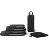 Amazon Essentials Cubi Organizer da Viaggio Ultraleggeri con Zip e Compressione, Confezione da 6, Nero