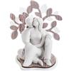 BONGELLI PREZIOSI Scultura Figura Sogno Famiglia Albero Vita 20x20cm Marmorino