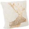BIZZOTTO Cuscino Peloso Natalizio Decorazioni Natale 45x45cm Glitter Bianco Oro