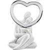 BONGELLI PREZIOSI - Figura Statuina Coppia Cuore Bianco 13cm Marmorino ME1325