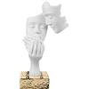BONGELLI PREZIOSI - Statua Figura Coppia Face Bianca Base Oro 39cm, Marmorino