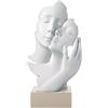 BONGELLI PREZIOSI Figura Statua Moderna Stilizzata Coppia Innamorati Abbraccio 17cm Marmorino Base Nocciola
