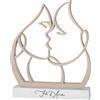 BONGELLI PREZIOSI Figura Moderna Stilizzata Coppia Innamorati Bacio 28x30cm Nocciola Base Bianca