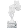BONGELLI PREZIOSI Figura Statua Moderna Coppia Face 28cm Bianco Base Argento Marmorino