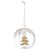 BIZZOTTO Pallina Sfera in Vetro per Albero di Natale 8cm Jeliel Aperta con Pino Oro