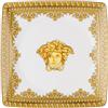 VERSACE Baroque Ciotola Coppa Quadrata Porcellana 12cm Bianco Oro