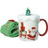 BRANDANI Tazza MUG Natalizia con Tappo e Calzini 9,5x8cm Porcellana